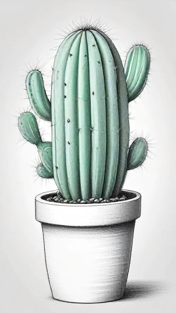 Cactus Drawing Sketch Photo