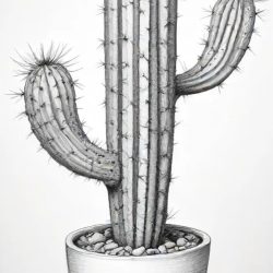 Cactus Drawing Sketch Picture