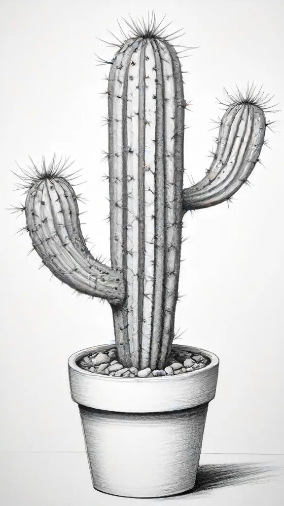 Cactus Drawing Sketch Picture