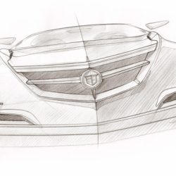 Cadillac Drawing Detailed Sketch