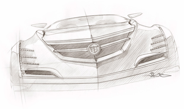 Cadillac Drawing Detailed Sketch