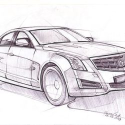 Cadillac Drawing Hand drawn