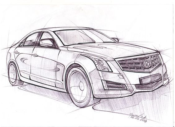 Cadillac Drawing Hand drawn