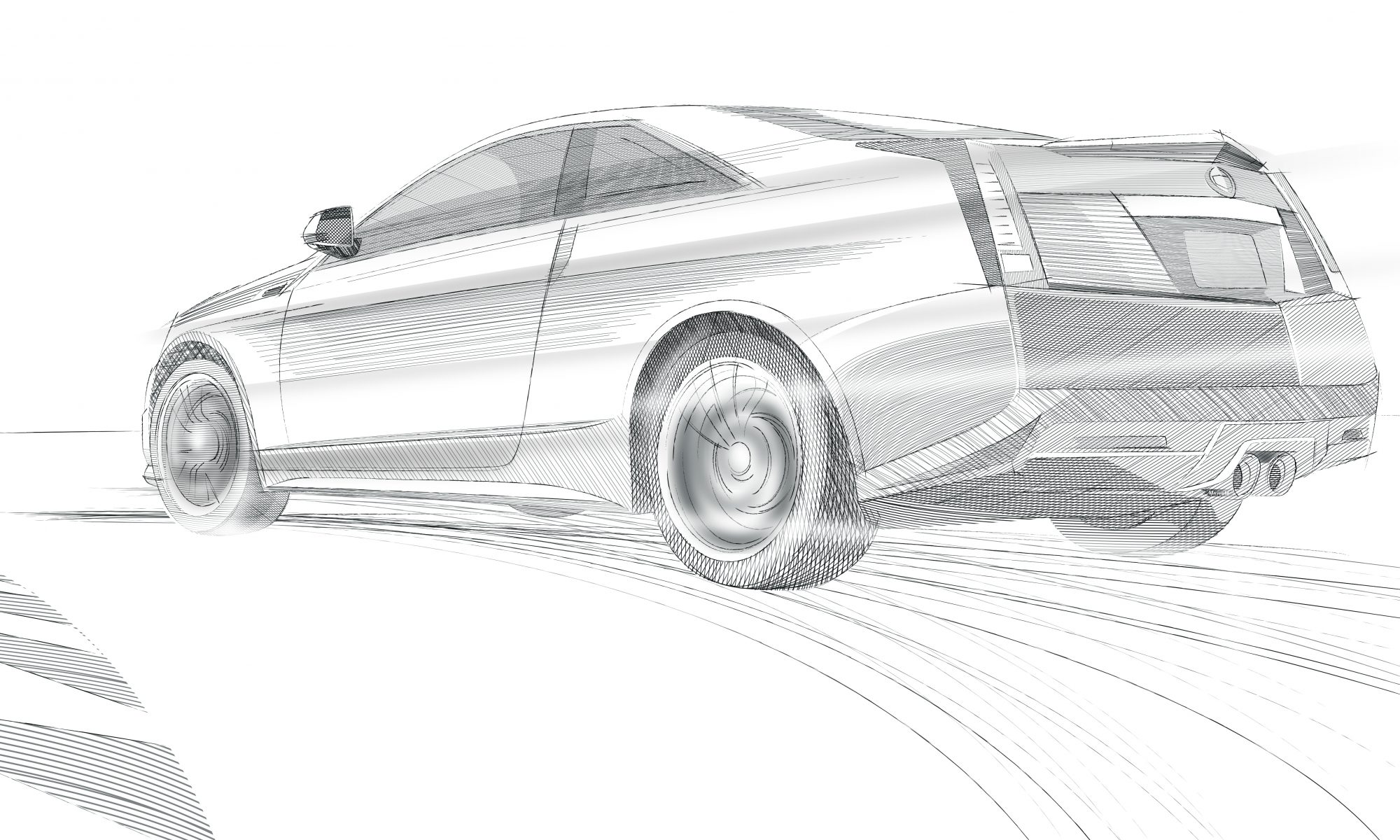 Cadillac Drawing Modern Sketch
