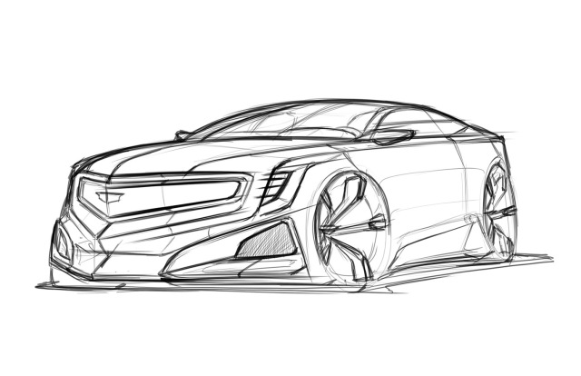 Cadillac Drawing Realistic Sketch