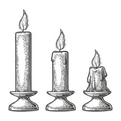 Candle Drawing Modern Sketch