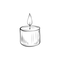 Candle Drawing Realistic Sketch