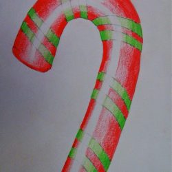 Candy Cane Drawing Intricate Artwork