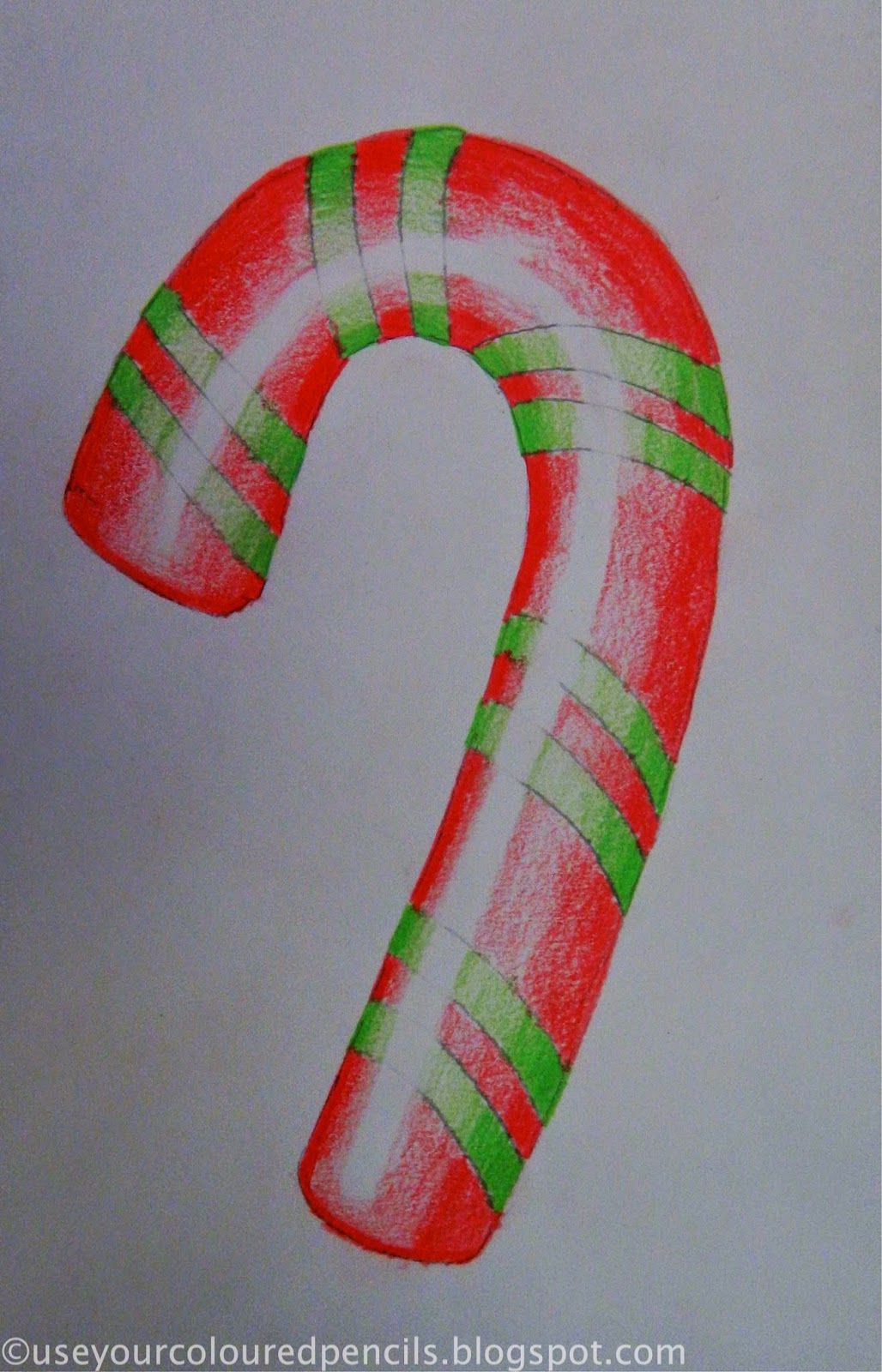 Candy Cane Drawing Intricate Artwork