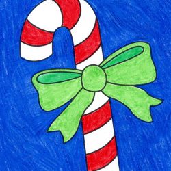 Candy Cane Drawing Realistic Sketch