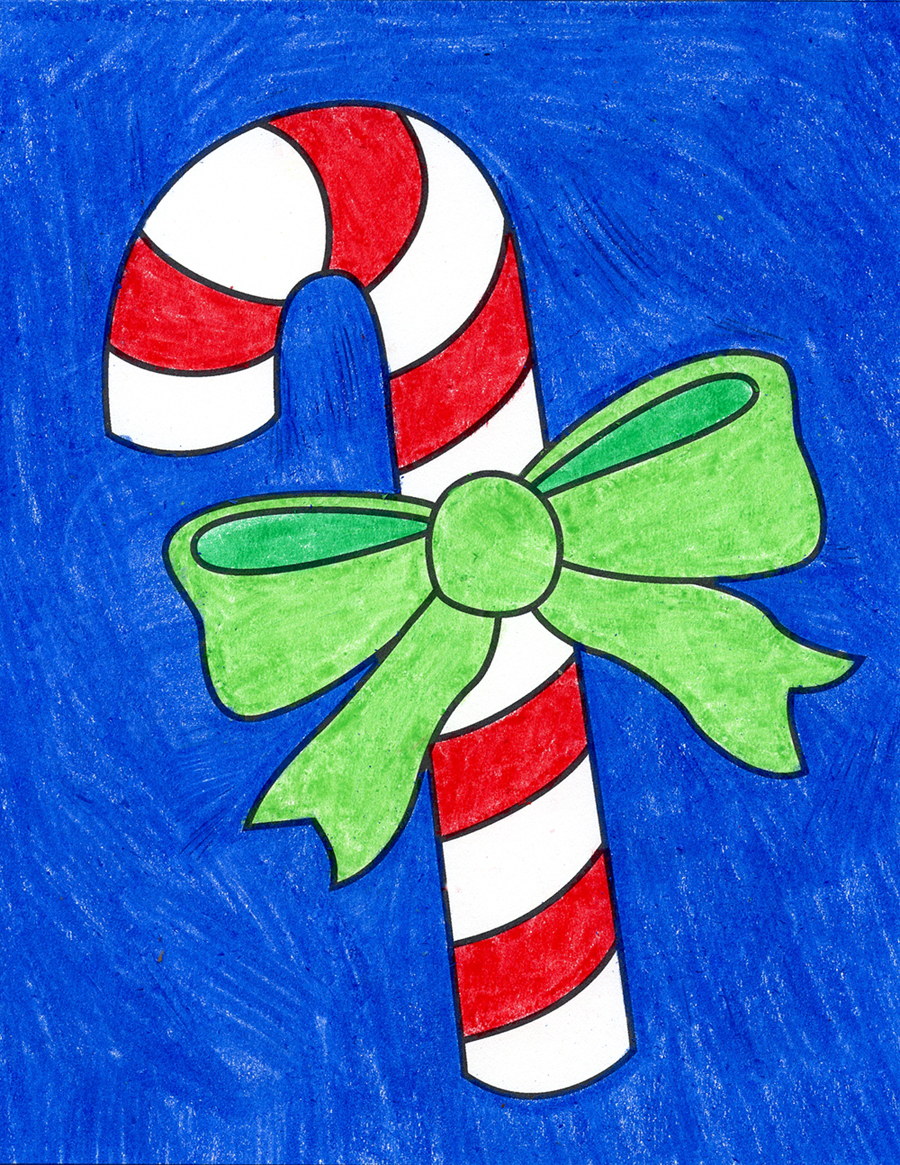 Candy Cane Drawing Realistic Sketch