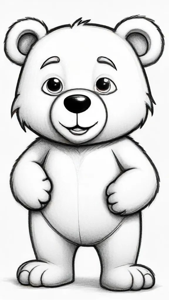 Cartoon Bear Drawing Art Sketch Image