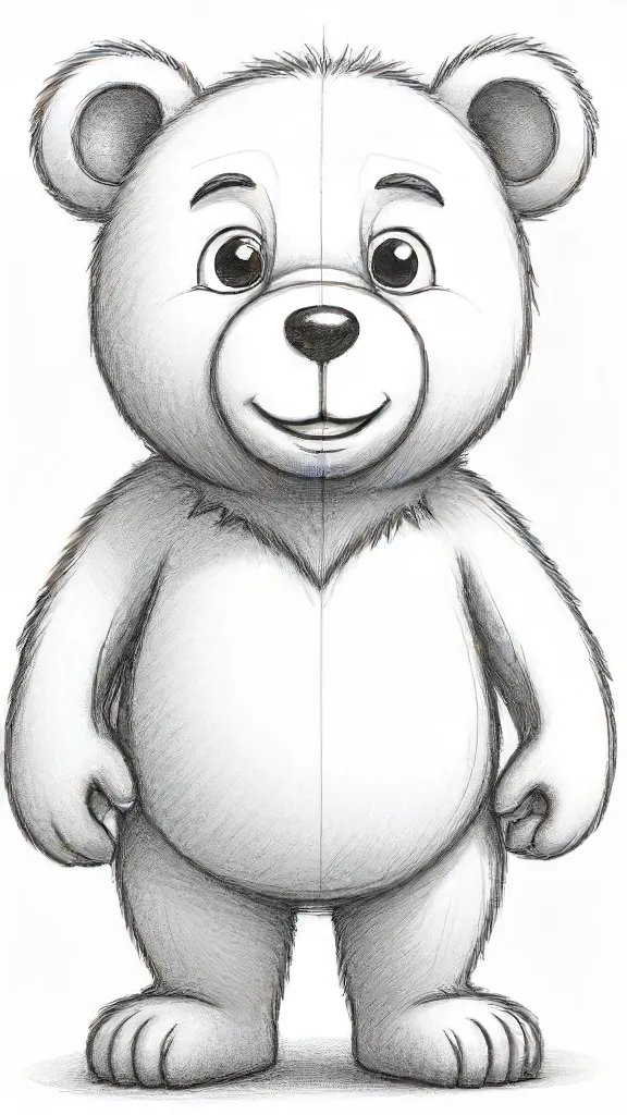 Cartoon Bear Drawing Easy Sketch