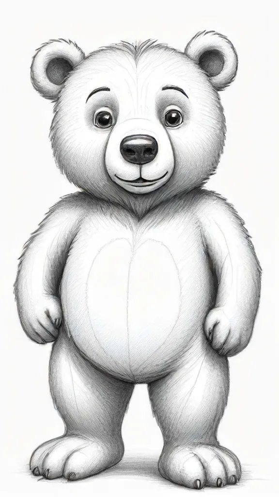 Cartoon Bear Drawing Sketch Photo