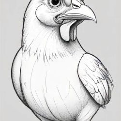 Cartoon Chicken Drawing Art Sketch Image