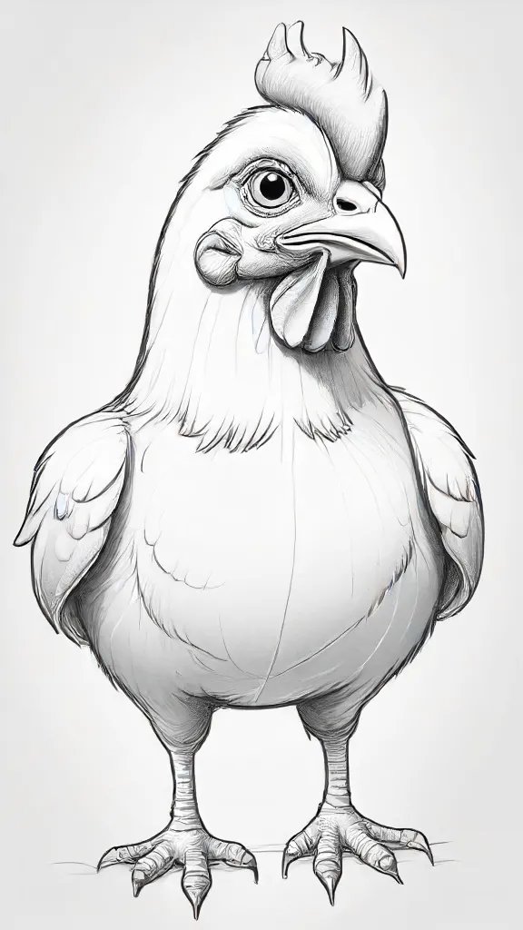 Cartoon Chicken Drawing Sketch Picture