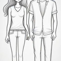 Cartoon Couple Drawing Art Sketch Image