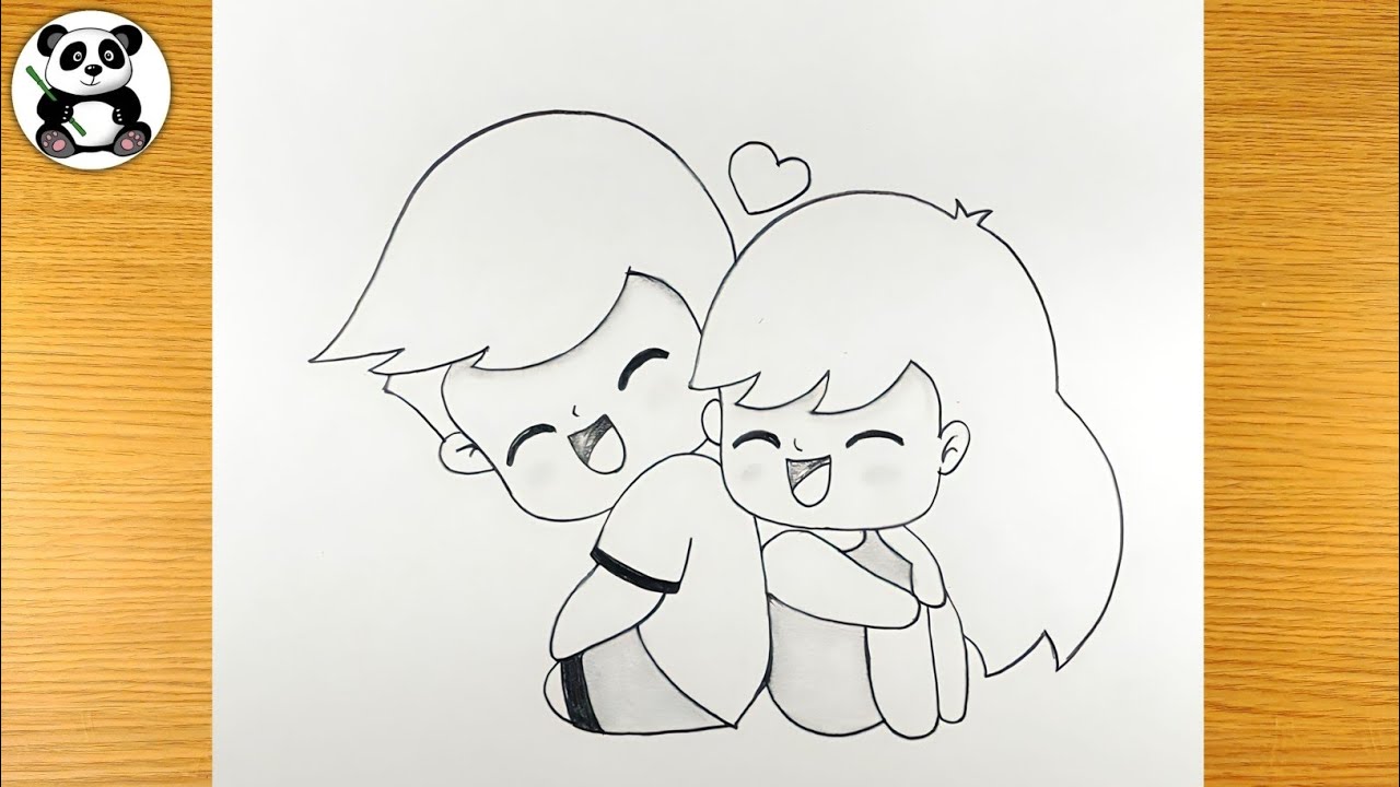 Cartoon Couple Drawing Fine Art