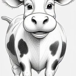 Cartoon Cow Drawing Art Sketch Image