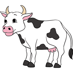 Cartoon Cow Drawing Fine Art