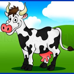 Cartoon Cow Drawing Image