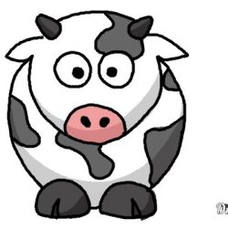 Cartoon Cow Drawing Intricate Artwork