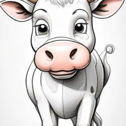 Cartoon Cow Drawing Sketch Image