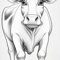 Cartoon Cow Drawing Sketch Photo