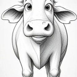 Cartoon Cow Drawing Sketch Picture