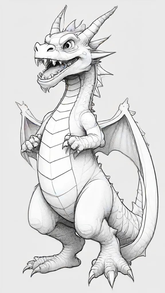 Cartoon Dragon Drawing Easy Sketch