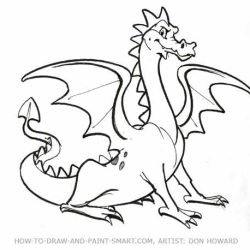 Cartoon Dragon Drawing Intricate Artwork
