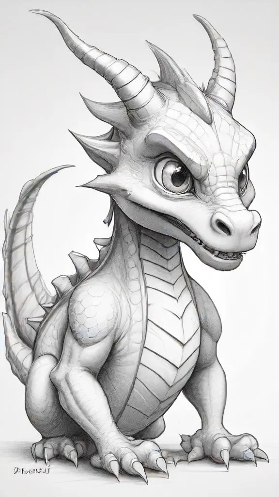 Cartoon Dragon Drawing Sketch Photo