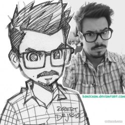 Cartoon Drawing Detailed Sketch