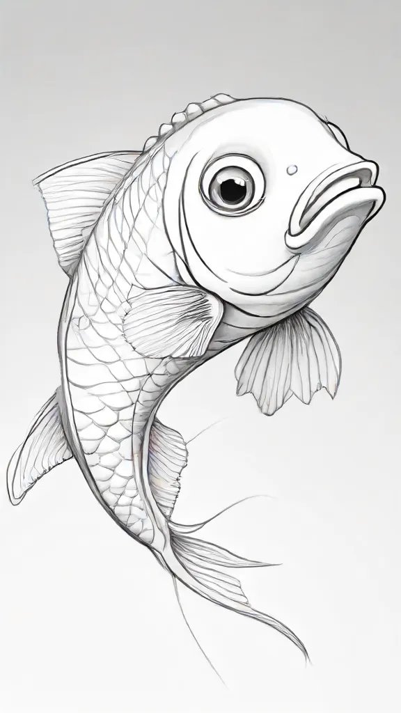 Cartoon Fish Drawing Art Sketch Image