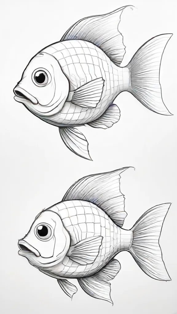 Cartoon Fish Drawing Sketch Image