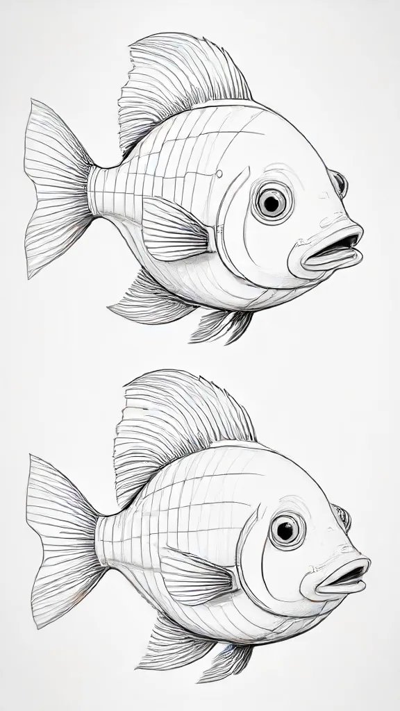 Cartoon Fish Drawing Sketch Photo