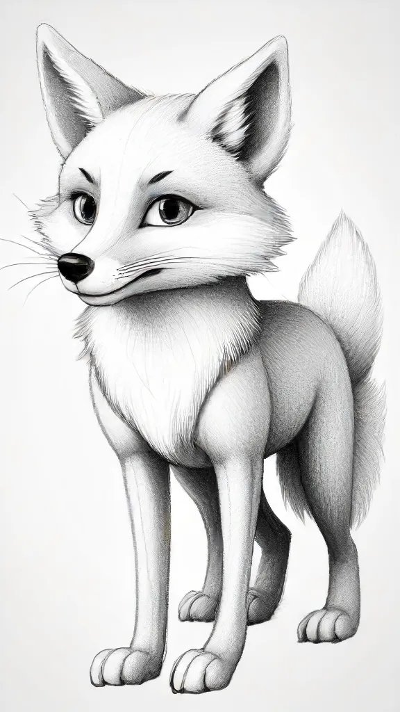 Cartoon Fox Drawing Sketch Image