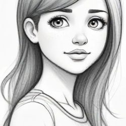 Cartoon Girl Drawing Art Sketch Image