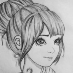 Cartoon Girl Drawing Detailed Sketch