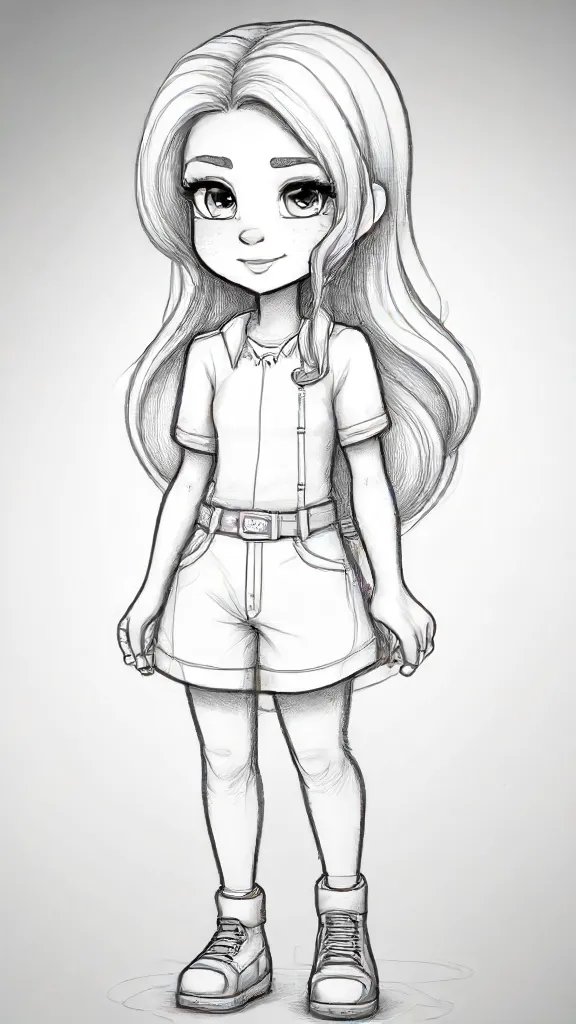 Cartoon Girl Drawing Sketch Picture