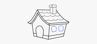 Cartoon House, Whimsical Dwelling, Playful Residence, Animated Abode, Colorful Cottage Drawing