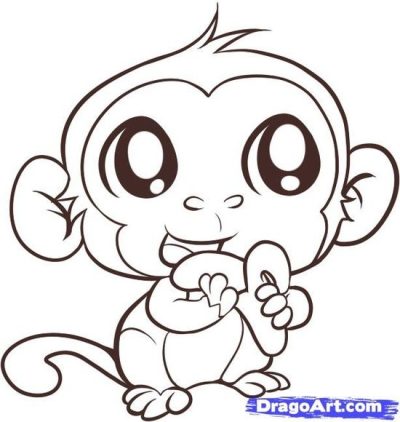 Cartoon Monkey, Playful Simian, Colorful Chimp, Animated Primate, Whimsical Ape Drawing