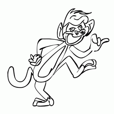 Cartoon Monkey, Animated Primate, Fun Character, Playful Simian, Whimsical Ape Drawing