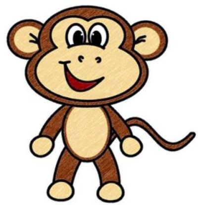 Cartoon Monkey, Whimsical Creature, Colorful Design, Animated Primate, Playful Character Drawing