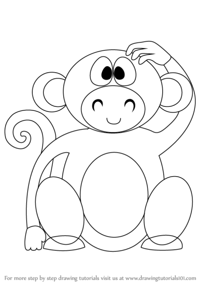 Cartoon Monkey, Playful Character, Animated Primate, Whimsical Ape, Colorful Simian Drawing