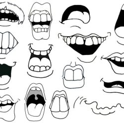 Cartoon Mouth Drawing Hand drawn Sketch