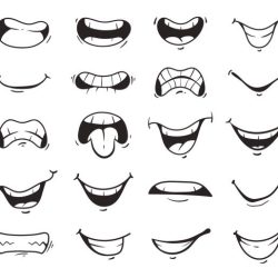 Cartoon Mouth Drawing Modern Sketch