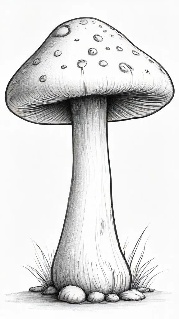 Cartoon Mushroom Drawing Art Sketch Image