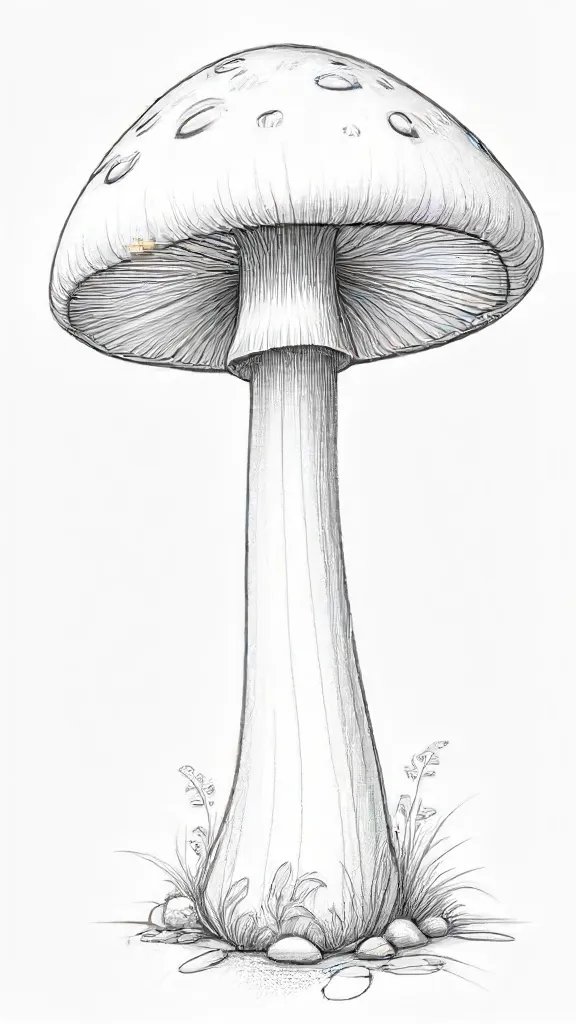 Cartoon Mushroom Drawing Sketch Image