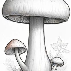 Cartoon Mushroom Drawing Sketch Photo